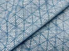 Load image into Gallery viewer, Crypton Balta Blue and White Geometric Performance Chenille Upholstery Fabric
