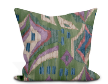 Load image into Gallery viewer, Custom Pillow Cover in Ikat Thibaut Artesian Velvet in Wild Sage - One Side