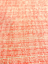 Load image into Gallery viewer, Designer Water Stain Resistant Coral Orange Taupe MCM Mid Century Modern Tweed Upholstery Fabric STA 5157