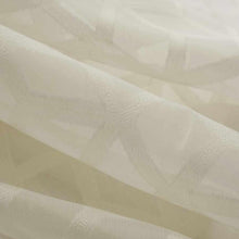 Load image into Gallery viewer, 118” Wide Semi Sheer Cream Abstract Geometric Drapery Fabric FB