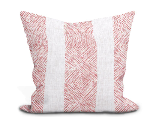 Blockprint Thibaut Clipperton Blush Pink Stripe Throw Pillow