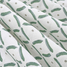 Load image into Gallery viewer, Linen Cotton Blue Green Cream Taupe Diamond Geometric Upholstery Drapery Fabric FB