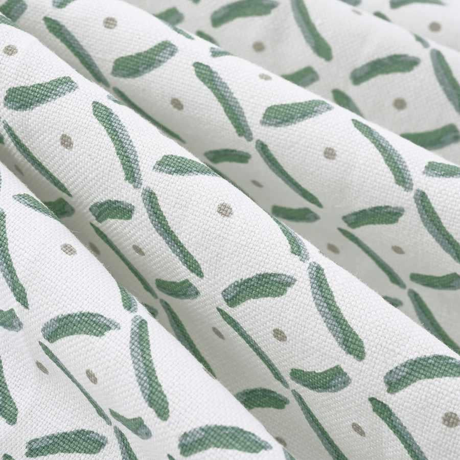 Linen Cotton Blue Green Cream Taupe Diamond Geometric Upholstery Drapery Fabric FB