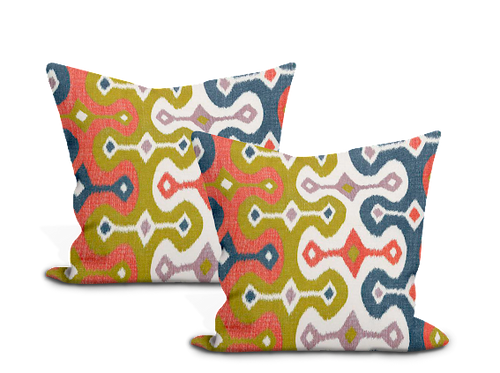 Schumacher Darya Ikat Pillow Cover