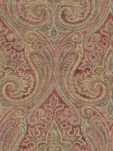 Load image into Gallery viewer, Cotton Linen Beige Blue Aqua Rose Pink Damask Upholstery Drapery Fabric FB