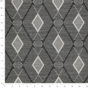 Charcoal Beige Geometric Ethnic Upholstery Fabric