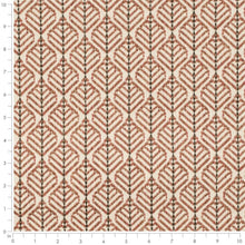 Load image into Gallery viewer, Rusty Red Cream Brown Geometric Upholstery Fabric