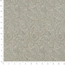 Load image into Gallery viewer, Stain Resistant Aqua Blue Raupe Paisley Upholstery Drapery Fabric
