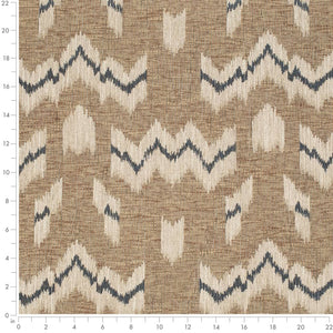 Heavy Duty Tan Beige Charcoal Grey Ethnic Geometric Upholstery Fabric