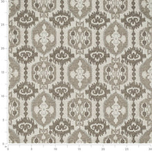 Load image into Gallery viewer, Heavy Grey Taupe Brown Ikat Cream Ethnic Geometric Upholstery Fabric