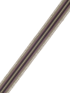 1.4" Wide Grey Purple Charcoal Stripe Drapery Gimp Tape Trim