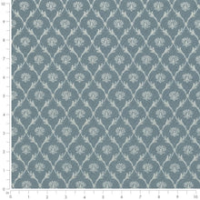 Load image into Gallery viewer, Heavy Duty Floral Diamond Antique Teal Azure Upholstery Drapery Fabric