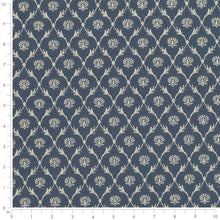 Load image into Gallery viewer, Heavy Duty Floral Diamond Navy Blue Upholstery Drapery Fabric