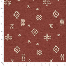 Load image into Gallery viewer, Rusty Red Cream Ethnic Southwestern Upholstery Fabric