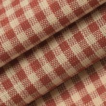 Load image into Gallery viewer, Beige Rusty Red Small Check Drapery Upholstery Fabric