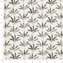 Load image into Gallery viewer, Oatmeal Cream Charcoal Black Floral Upholstery Fabric