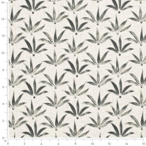 Oatmeal Cream Charcoal Black Floral Upholstery Fabric