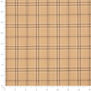 Heavy Duty Fade Resistant Beige Brown Plaid Upholstery Fabric