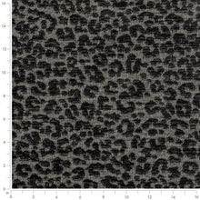 Load image into Gallery viewer, Black Taupe Cheetah Chenille Upholstery Fabric