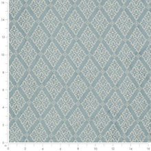 Load image into Gallery viewer, Heavy Duty Damask Diamond Antique Teal Azure Upholstery Drapery Fabric