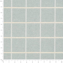 Load image into Gallery viewer, Stain Resistant Crypton Teal White Beige Check Upholstery Drapery Fabric