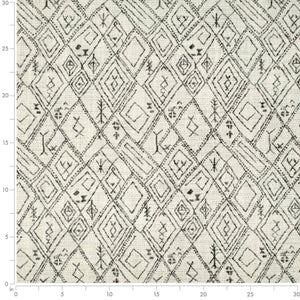 Heavy Duty Off White Black Ethnic Geometric Upholstery Fabric
