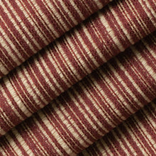 Load image into Gallery viewer, Burgundy Red Beige Stripe Upholstery Fabric