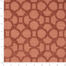 Load image into Gallery viewer, Coral Rusty Red Geometric Upholstery Fabric