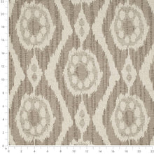 Load image into Gallery viewer, Heavy Duty Cream Taupe Grey Ikat Ethnic Geometric Upholstery Fabric
