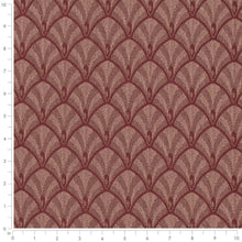 Load image into Gallery viewer, Heavy Duty Art Deco Fan Garnet Burgundy Red Upholstery Drapery Fabric