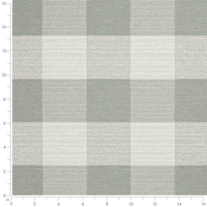 Stain Resistant Crypton Aqua Blue Cream Check Upholstery Drapery Fabric
