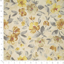 Load image into Gallery viewer, Heavy Duty Fade Resistant Cream Mustard Brown Red Grey Floral Upholstery Fabric