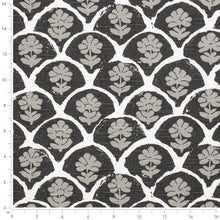 Load image into Gallery viewer, Black White Grey Floral Abstract Drapery Upholstery Fabric