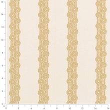 Load image into Gallery viewer, Crypton Green Mustard Art Deco Stripe Upholstery Fabric