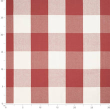 Load image into Gallery viewer, White Red Buffalo Check Plaid Upholstery Fabric