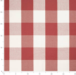 White Red Buffalo Check Plaid Upholstery Fabric