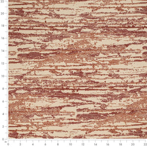Cream Rusty Red Orange Abstract Upholstery Fabric