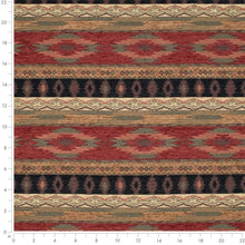 Load image into Gallery viewer, Heavy Duty Red Green Black Brown Southwestern Ethnic Geometric Upholstery Fabric