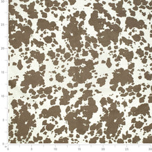 Load image into Gallery viewer, Heavy Duty Off White Brown Cowhide Brindle Microfiber Animal Pattern Upholstery Fabric