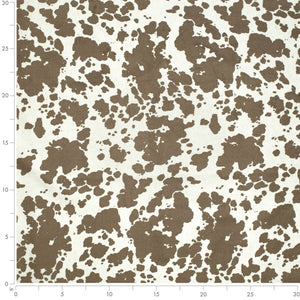 Heavy Duty Off White Brown Cowhide Brindle Microfiber Animal Pattern Upholstery Fabric