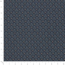 Load image into Gallery viewer, Heavy Duty Small Art Deco Fan Navy Blue Upholstery Drapery Fabric