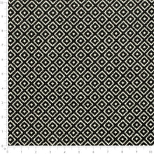 Load image into Gallery viewer, Black Off White Geometric Diamond Upholstery Fabric