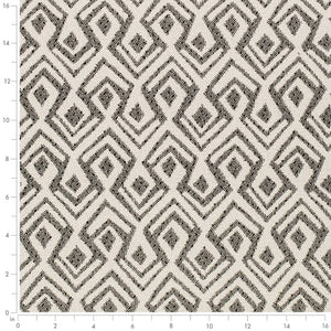Heavy Duty Grey Abstract Ethnic Geometric Upholstery Fabric