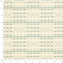 Load image into Gallery viewer, Stain Resistant Crypton Cream Teal Aqua Geometric Upholstery Drapery Fabric