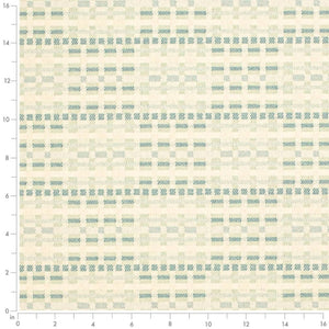 Stain Resistant Crypton Cream Teal Aqua Geometric Upholstery Drapery Fabric