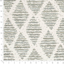Load image into Gallery viewer, Stain Resistant Cream Grey Seafoam Green Blue Geometric Upholstery Drapery Fabric