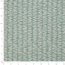 Load image into Gallery viewer, Stain Resistant Teal Blue Cream Abstract Upholstery Drapery Fabric