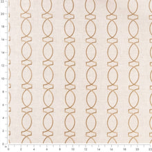 Load image into Gallery viewer, Oatmeal Beige Herringbone Mustard Gold Embroidered Geometric Upholstery Fabric