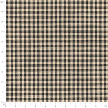 Load image into Gallery viewer, Beige Black Charcoal Small Check Upholstery Fabric