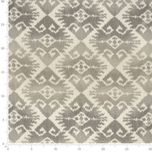 Load image into Gallery viewer, Heavy Duty Grey Taupe Cream Ikat Ethnic Geometric Upholstery Fabric